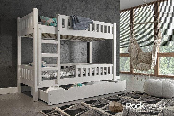 Rockwood® Stapelbed Tom White Inclusief 3 lattenbodems  en, Kinderen en Baby's, Kinderkamer | Bedden, Nieuw, Ophalen of Verzenden