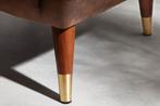 Retro Design Armstoel DON Antiek Bruin Goud Voetdoppen met, Huis en Inrichting, Stoelen, Ophalen of Verzenden, Nieuw