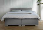 ACTIE! Boxspring Andorra 140 200 Grijs, Verzenden, Nieuw, 140 cm, Twijfelaar
