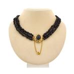 Antieke granaat kralen collier met gouden sier slot | 40,..., Sieraden, Tassen en Uiterlijk, Kettingen, Gebruikt, Overige kleuren