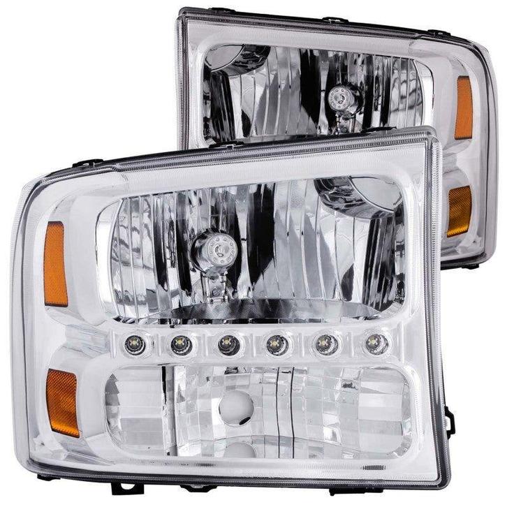 ANZO 2000-2004 Ford Excursion Crystal Headlights Chrome w/, Auto-onderdelen, Verlichting, Ophalen of Verzenden