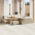 vidaXL 13-delige Tuinbankenset met kussens poly rattan, Verzenden, Nieuw, Rotan