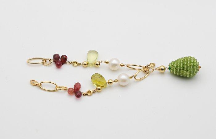 Armband - 18 karaat Geel goud Diamant (Natuurlijk) - Olivijn, Sieraden, Tassen en Uiterlijk, Armbanden