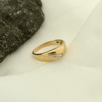 Gouden ring met diamant | 0,04 ct. (geelgoud, dames ring), Gebruikt, Overige kleuren, Ophalen of Verzenden, 17 tot 18