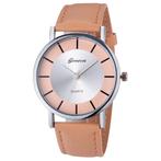 Fako® - Horloge - Geneva - Metal - Beige, Verzenden, Nieuw