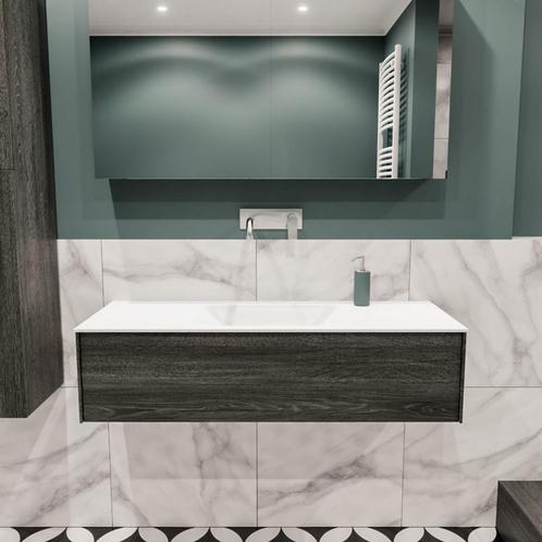 Badkamermeubel BWS Madrid Antraciet 120x45x30 cm Mat Witte, Doe-het-zelf en Verbouw, Sanitair, Bad, Nieuw, Ophalen of Verzenden