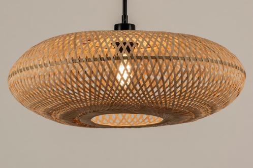 Rietveld Hanglampen - Zwart, Bruin, Naturel - Metaal, Rotan, Huis en Inrichting, Lampen | Hanglampen, Verzenden