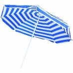 Benson Strandparasol - wit/blauw print - Ø 160 cm - alumi.., Ophalen of Verzenden, Nieuw
