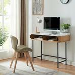 Consoletafel Tvedestrand 100x50x76 cm marmerlook wit en hout, Huis en Inrichting, Tafels | Sidetables, Verzenden, Nieuw