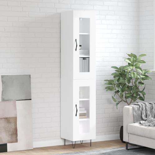 vidaXL buffetkast 34,5x34x180 cm bewerkt hout wit, Huis en Inrichting, Kasten | Buffetkasten, 25 tot 50 cm, Nieuw, Overige houtsoorten
