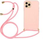 iPhone 12 / 12 Pro Crossbody TPU Hoesje met Koord Roze, Ophalen of Verzenden, Nieuw