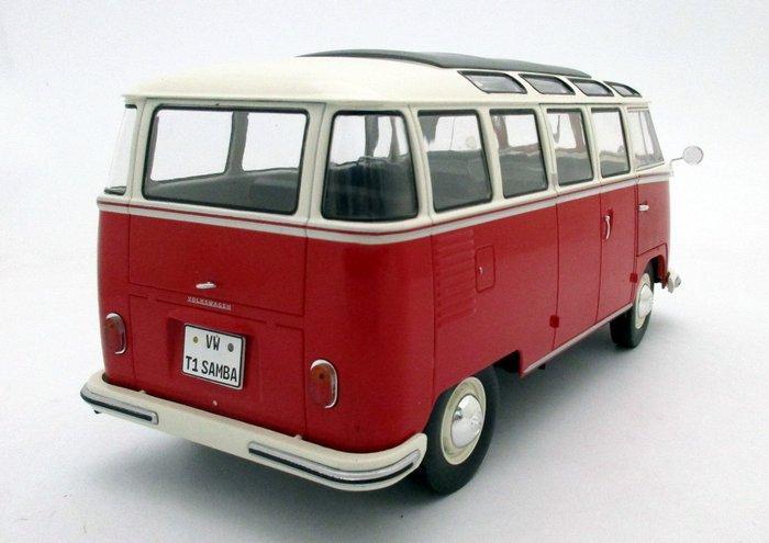 Volkswagen T1 Samba Red/White 1962 - 1:18 - Modelauto -, Hobby en Vrije tijd, Modelauto's | 1:5 tot 1:12