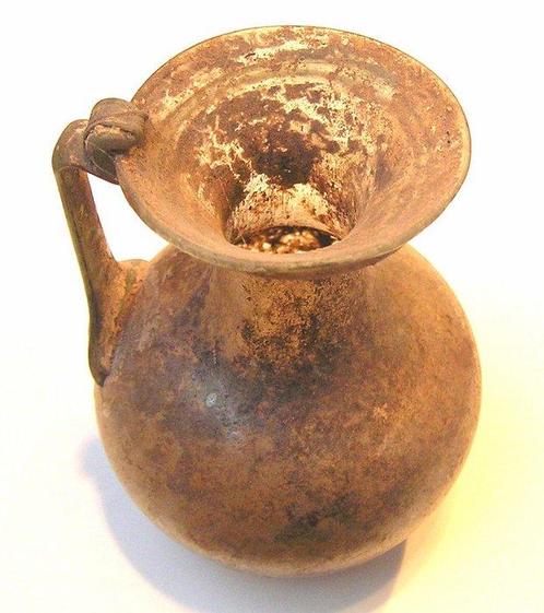 Oud-Romeins Glas Flesje - 9.5 cm, Verzamelen, Mineralen en Fossielen