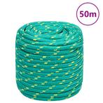 vidaXL Boottouw 16 mm 50 m polypropyleen groen, Verzenden, Nieuw