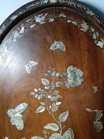 Dienblad - Hout, parelmoer - Gepolychromeerd houten plateau