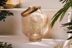 Deco lantaarn ORIENT 25cm goud metaal met patina, Huis en Inrichting, Woonaccessoires | Vazen, Ophalen of Verzenden, Nieuw