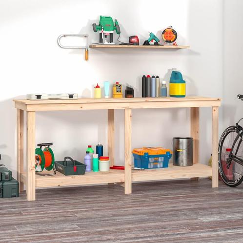 vidaXL Werkbank 180x50x80 cm massief grenenhout, Doe-het-zelf en Verbouw, Werkbanken, Nieuw, Verzenden