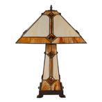 Tiffany tafellamp met verlichte voet – Art Deco geometrie –, Verzenden, Nieuw