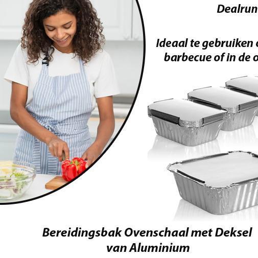 12 Stuks Bereidingsbak Ovenschaal met Deksel van Aluminium, Huis en Inrichting, Keuken | Keukenbenodigdheden, Nieuw, Verzenden