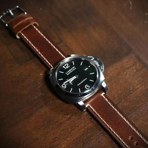 Horlogeband koeienleder Hudson Brown, Sieraden, Tassen en Uiterlijk, Horloges | Heren, Nieuw, Verzenden