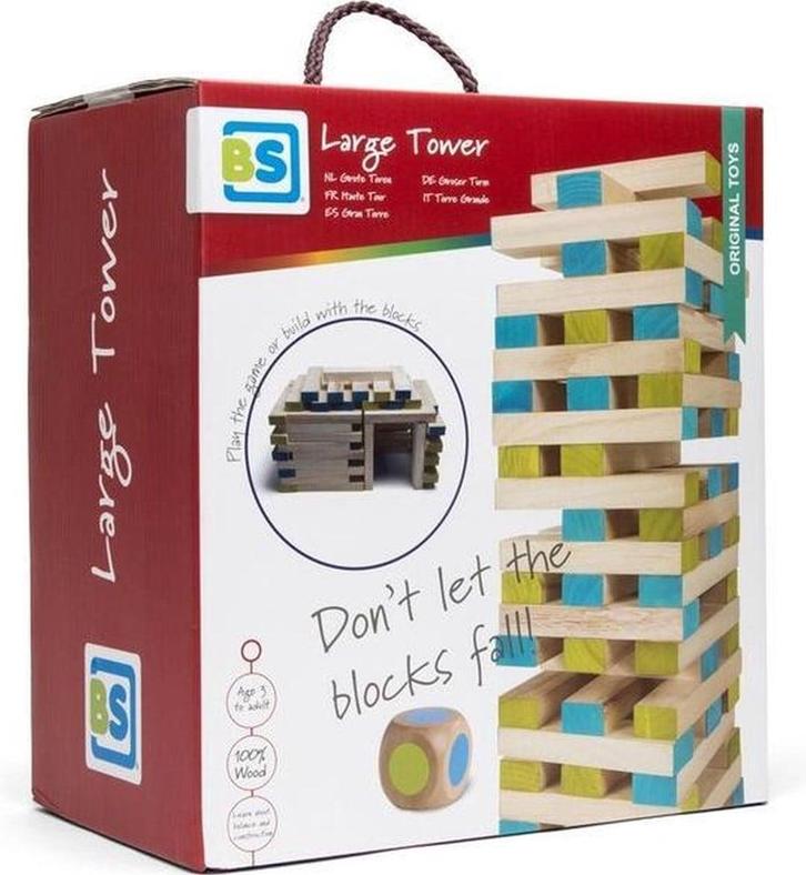 Grote Toren (Jenga) | BS - Buitenspeelgoed, Kinderen en Baby's, Speelgoed | Buiten | Actiespeelgoed, Nieuw, Verzenden