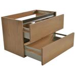 Wiesbaden OAK Onderkast Met 2 Laden - 80x46cm - Eik, Huis en Inrichting, Badkamer | Badkamermeubels, Ophalen of Verzenden, Nieuw