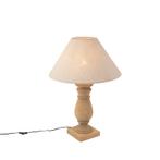 Landelijke tafellamp met linnen kap beige 50 cm - Catnip, Nieuw, Overige materialen, Landelijk, 50 tot 75 cm