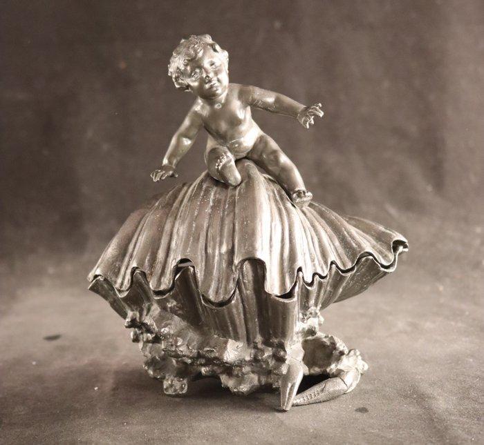 Antieke bonbonnière - Bonbon mand - Tin, Antiek en Kunst, Antiek | Overige Antiek