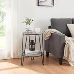 [en.casa] Bijzettafel Ylöjärvi 61x44x44 cm zwart en eikenkle, Huis en Inrichting, Tafels | Bijzettafels, Verzenden, Nieuw
