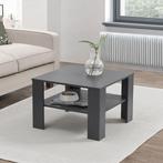 Houten Salontafel - 60 x 60 cm - Donkergrijs - 2 Niveaus, Huis en Inrichting, Tafels | Salontafels, Verzenden, Nieuw