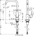 hansgrohe Focus M41 ééngreeps keukenmengkraan 260 mat zwart, Verzenden, Zo goed als nieuw