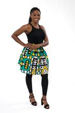 Afrikaanse print mini rok - Turkoois Geel Samakaka - S, Kleding | Dames, Rokken, Ophalen of Verzenden, Nieuw