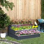 TRUUSK Verhoogd Bloembed Van Staal 118x118x62 Cm 3-traps Blo, Verzenden, Nieuw