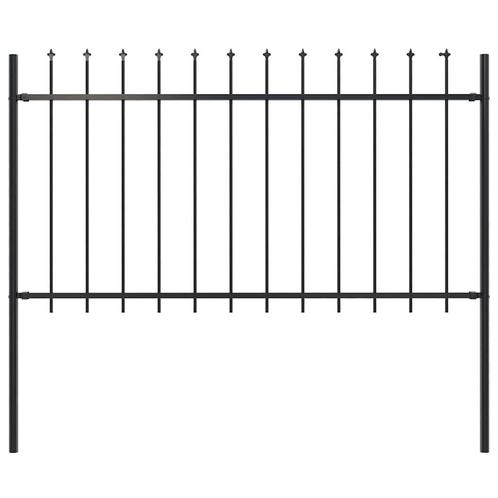 vidaXL Tuinhek met speren bovenkant 1,8 m staal zwart, Tuin en Terras, Schuttingen, Nieuw, IJzer, Minder dan 1 meter, Verzenden