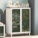 vidaXL Krijtbordkast met plank met opslag Grijs en wit, Minder dan 50 cm, Verzenden, 100 tot 150 cm, Nieuw