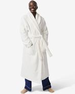 HEMA Badjas rib fleece wit van €32.99 voor €23.09 sale, Verzenden, Wit
