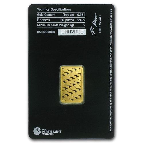 5 gram - Goud .999 - Perth Mint - Verzegeld en met, Postzegels en Munten, Edelmetalen en Baren