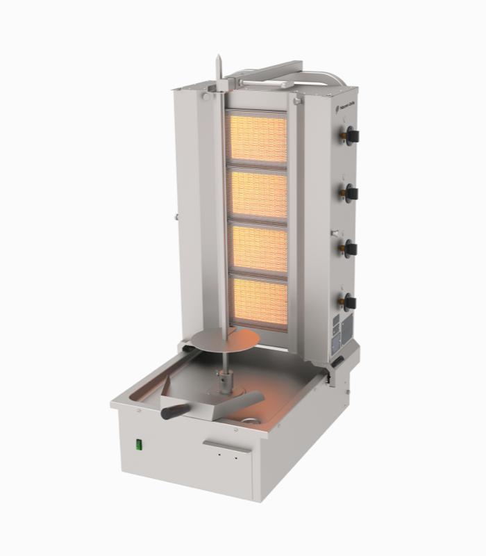 Naomi Grills, EC.U.4.G, Gas Döner Grill, 4 branders, motor, Zakelijke goederen, Horeca | Keukenapparatuur, Gebruikt