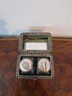 Parfumfles - Kristal, Leder, zilver metaal, Antiek en Kunst