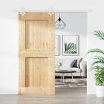 vidaXL Schuifdeur met beslag 90x210 cm massief grenenhout, Doe-het-zelf en Verbouw, Verzenden, Nieuw