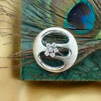 Witgouden broche met diamanten 0,30 ct. (moderne broche), Sieraden, Tassen en Uiterlijk, Broches, Gebruikt, Overige kleuren, Ophalen of Verzenden
