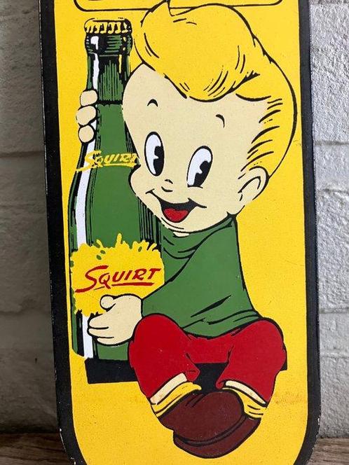 Zeldzame Squirt Soda deurbordje - Reclamebord - Emaille, Antiek en Kunst, Antiek | Wandborden en Tegels