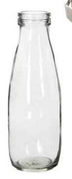 Glas vaas Fles Glas voor schelpen of bloemen Ø7 h.21 cm excl, Ophalen of Verzenden, Nieuw