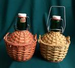 Fles (2) - Een set van twee Italiaanse oude demijonflessen., Antiek en Kunst