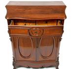 Schrijftafel - Mahonie - Klein kastje met klapdeksel