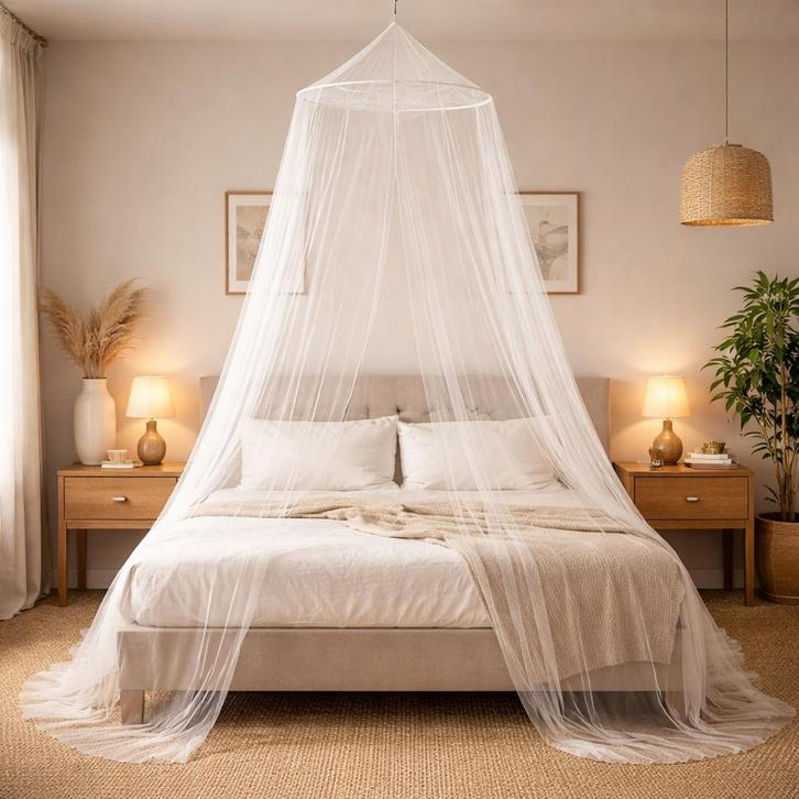 Niceey Tweepersoons Klamboe - - Muggennet - 2 persoons - Wit, Huis en Inrichting, Slaapkamer | Beddengoed, Nieuw, Verzenden