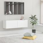 Tv-kast Wit Hout - Tweedekansje - Strak Design (tv meubel), 100 tot 150 cm, Nieuw, Ophalen of Verzenden, Minder dan 100 cm