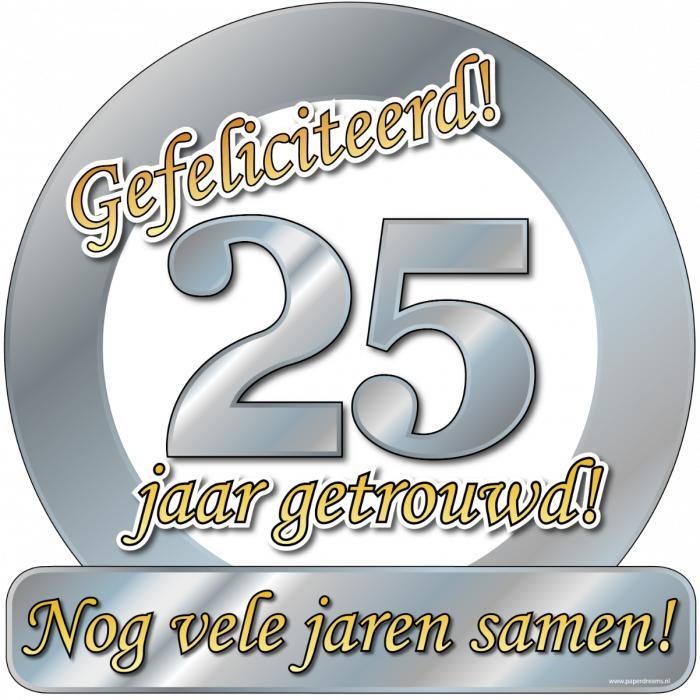 Huldeschild 25 Jaar Getrouwd, Hobby en Vrije tijd, Feestartikelen, Nieuw, Ophalen of Verzenden