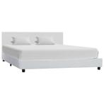 vidaXL Bedframe kunstleer wit 140x200 cm, Overige materialen, Verzenden, Wit, 140 cm