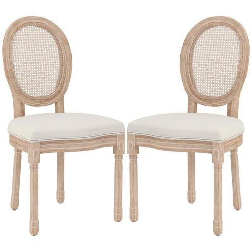TRUUSK HOMCOM Esszimmerstühle  2er-Set Küchenstuhl mit Rücke, Huis en Inrichting, Stoelen, Nieuw, Verzenden